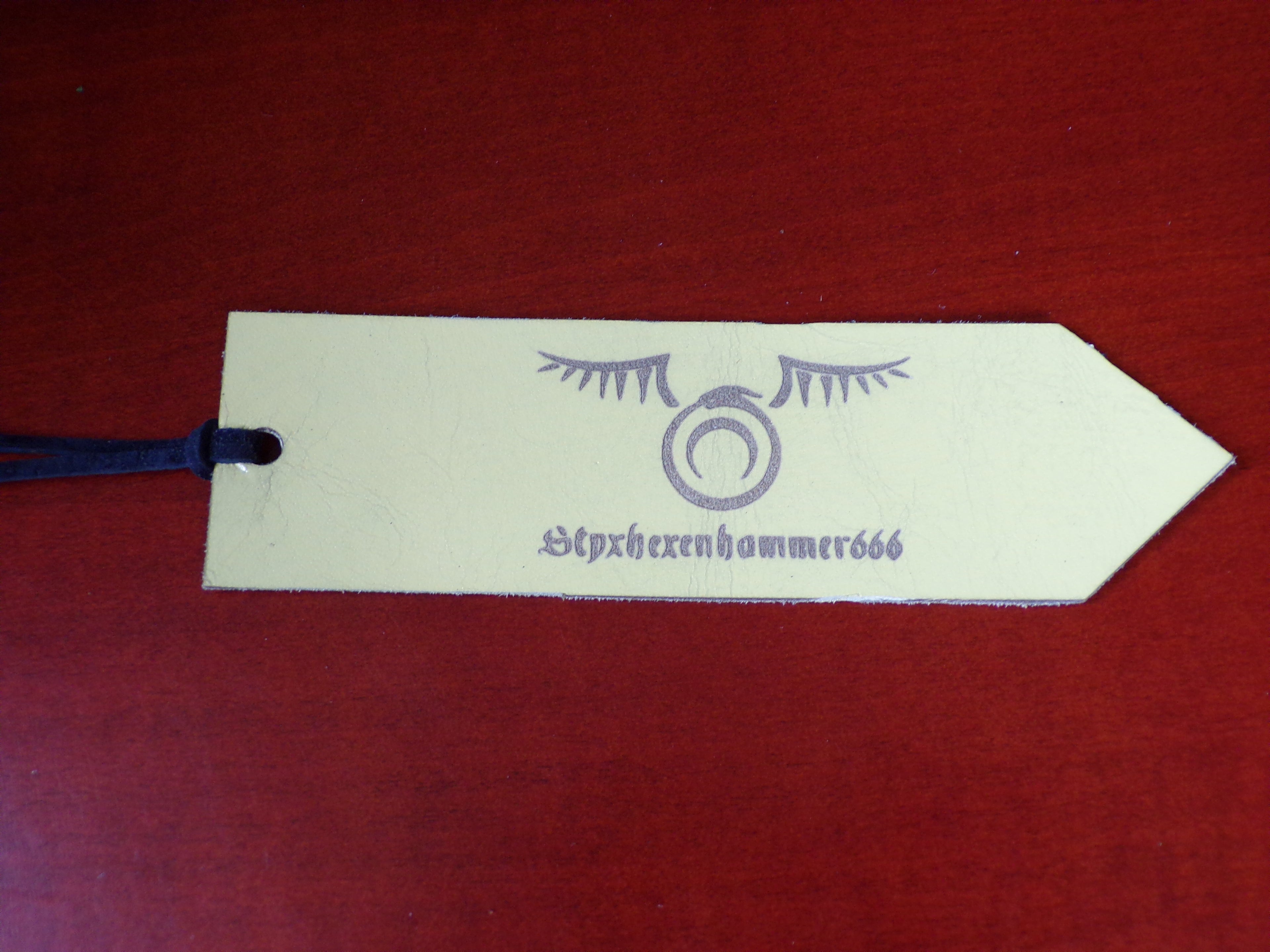 Styxhexenhammer666 Leather Bookmark Yellow