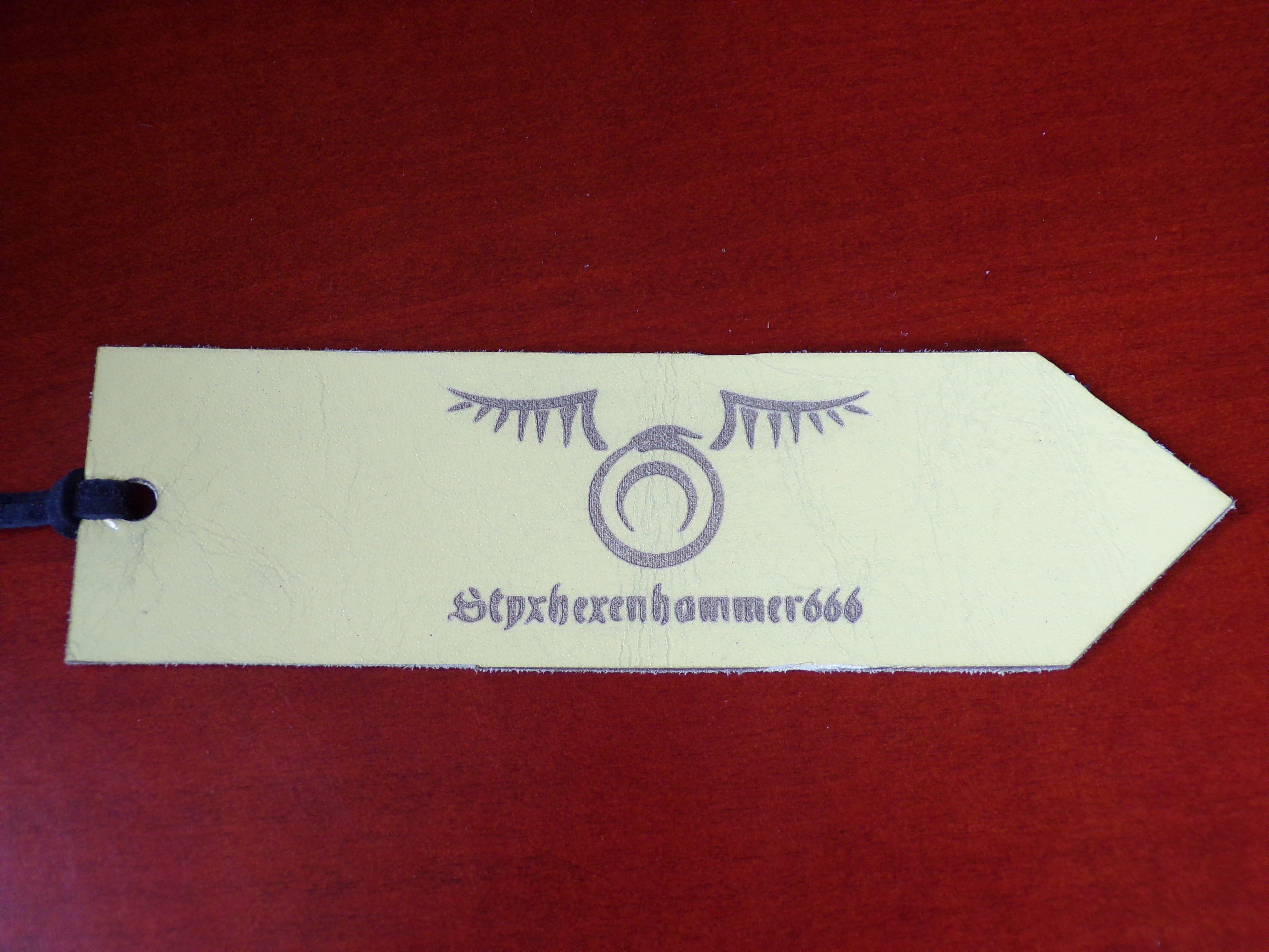 Styxhexenhammer666 Leather Bookmark Yellow