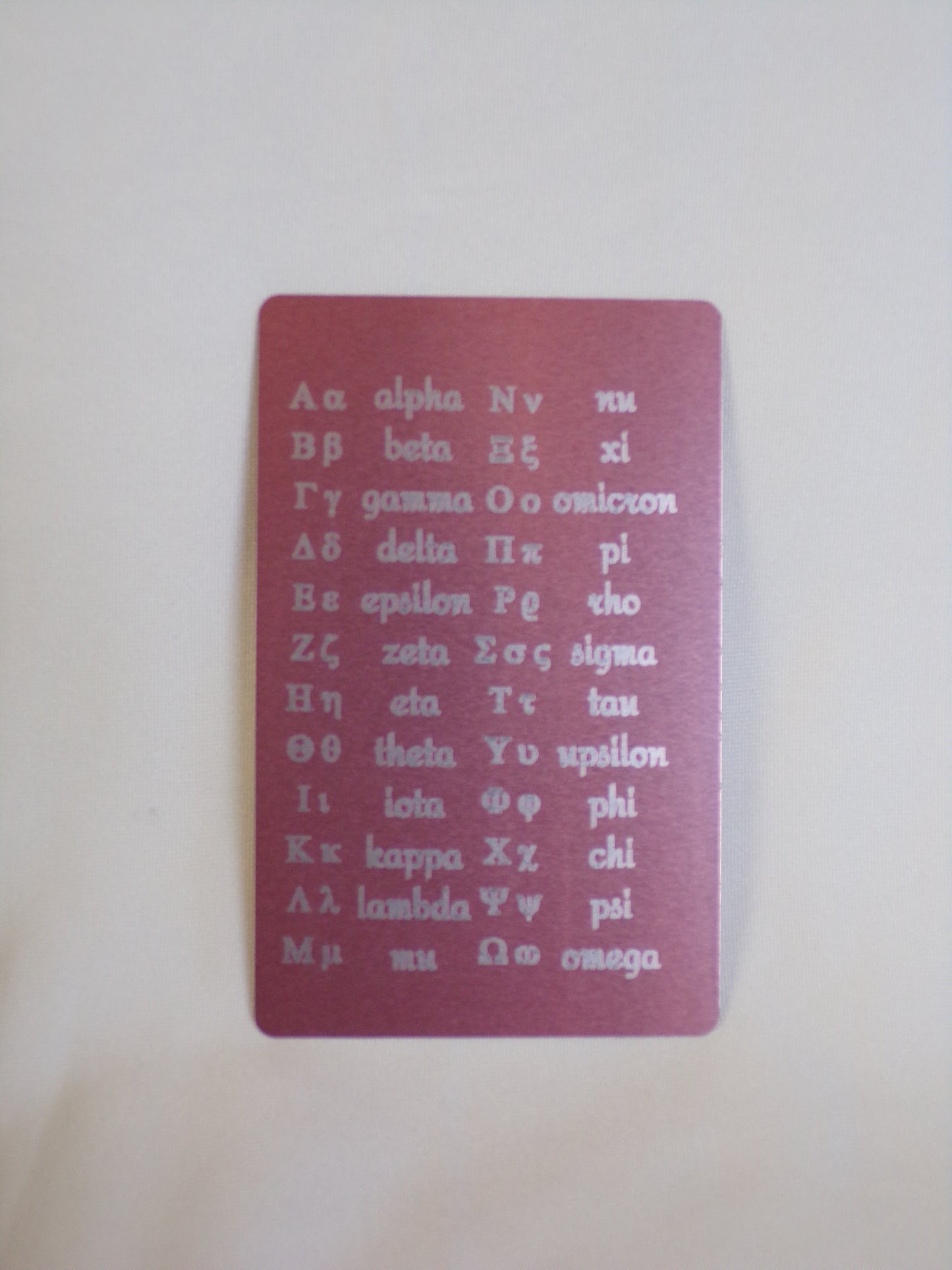 Ancient Greek Alphabet wallet card