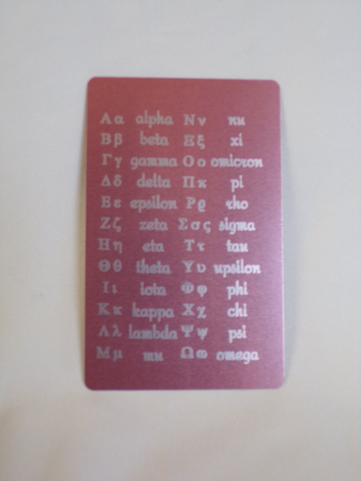 Ancient Greek Alphabet wallet card