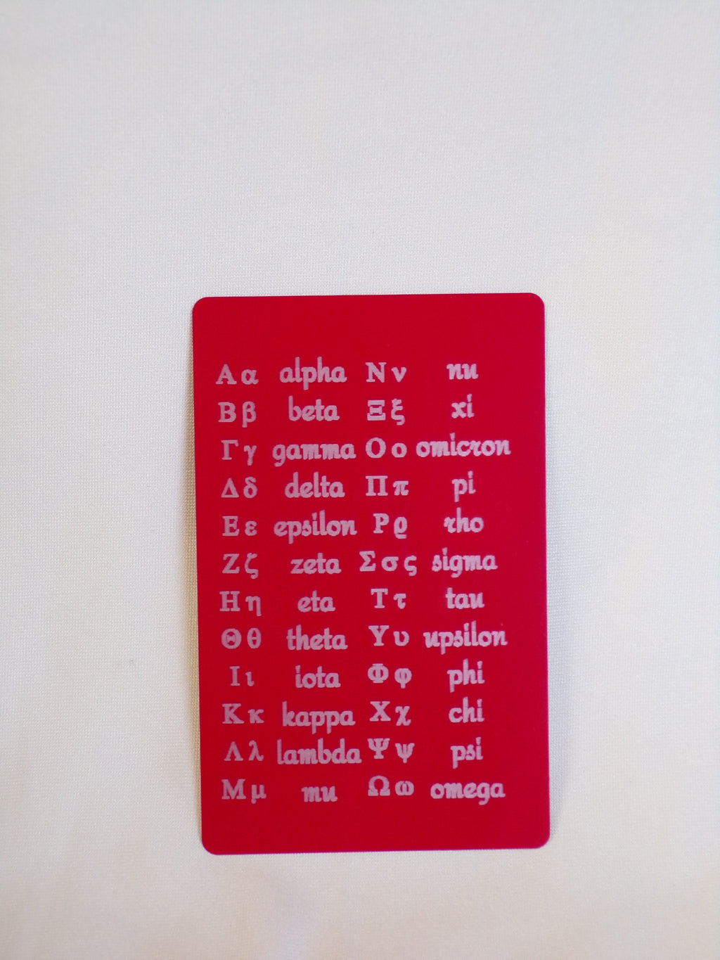 Ancient Greek Alphabet wallet card