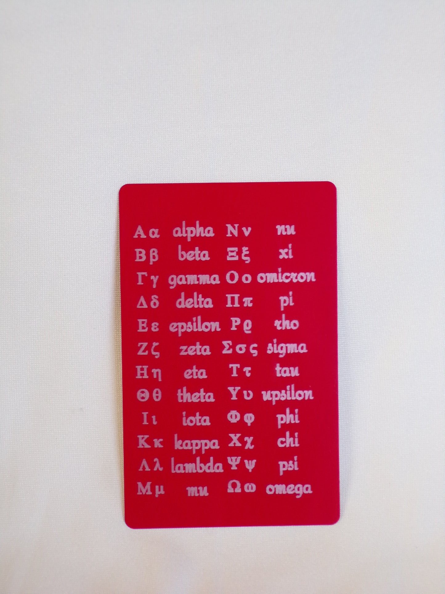 Ancient Greek Alphabet wallet card