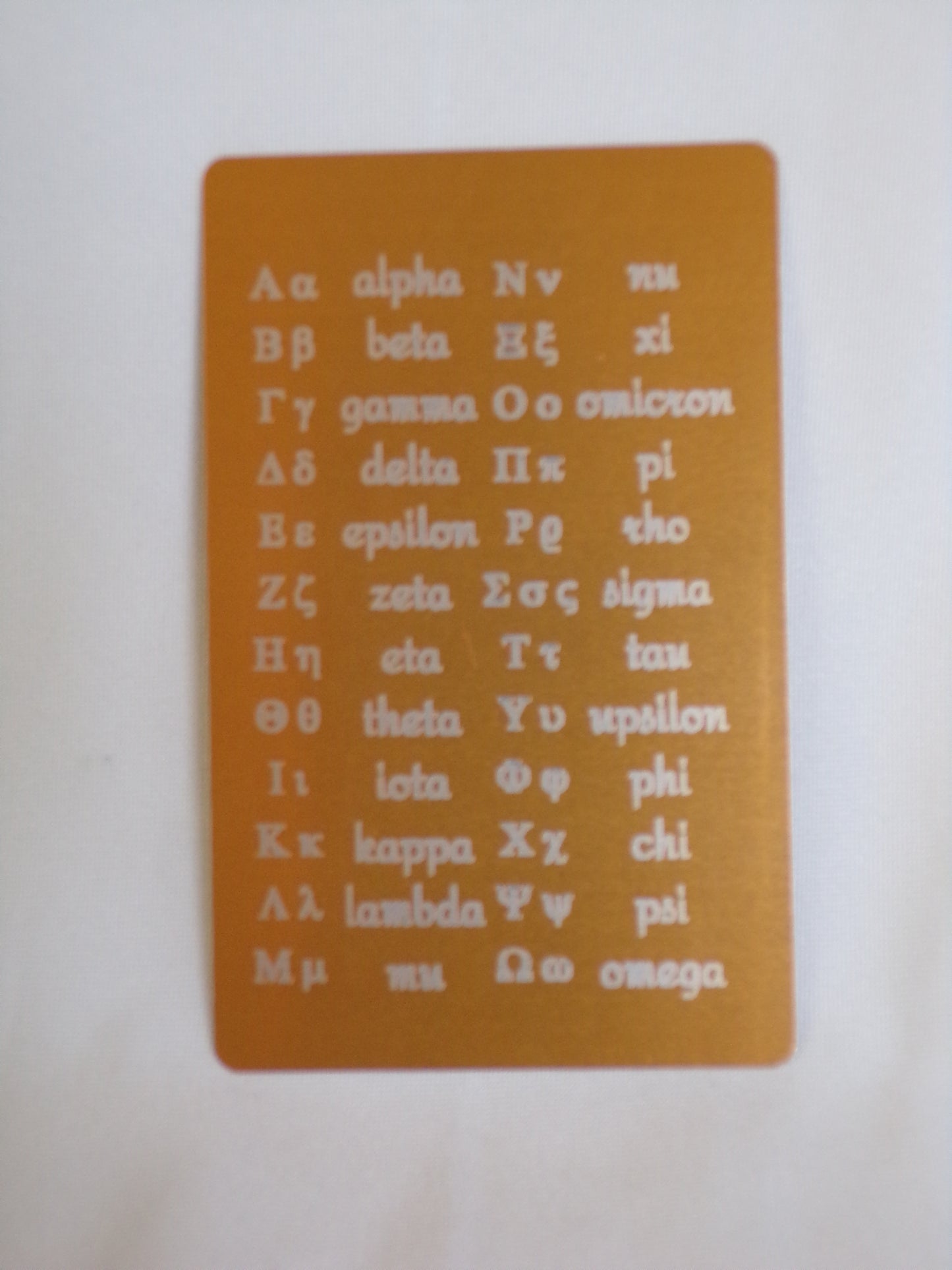 Ancient Greek Alphabet wallet card