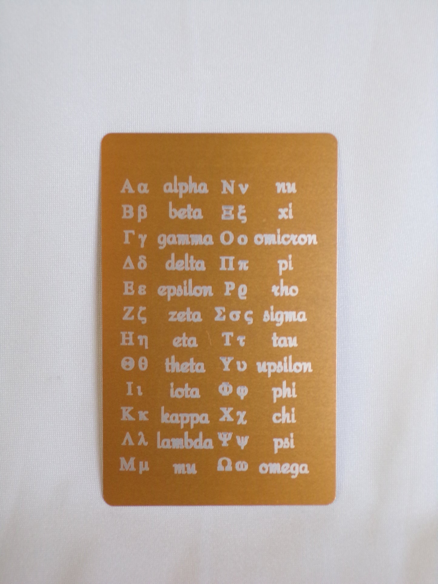 Ancient Greek Alphabet wallet card