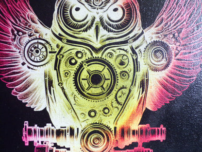 Fluorescent Steampunk Owl