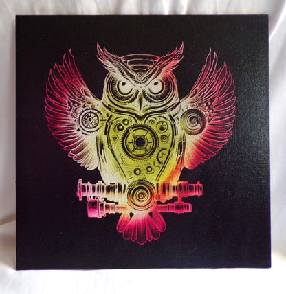 Fluorescent Steampunk Owl