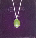 Canadian Nephrite Jade Necklace with Sterling Silver Setting and Chain
