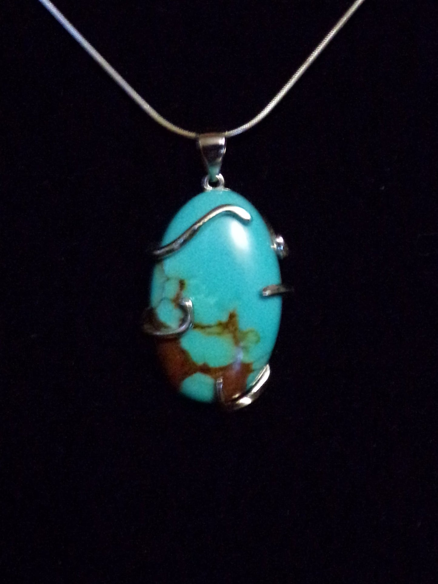 Genuine Royston Turquoise and Sterling Silver Necklace