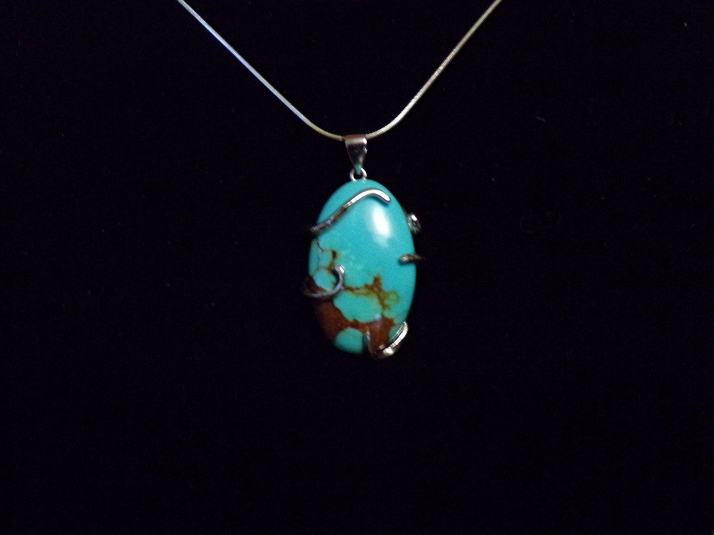 Genuine Royston Turquoise and Sterling Silver Necklace