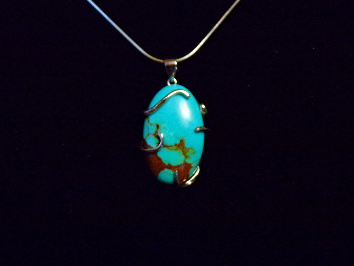 Genuine Royston Turquoise and Sterling Silver Necklace