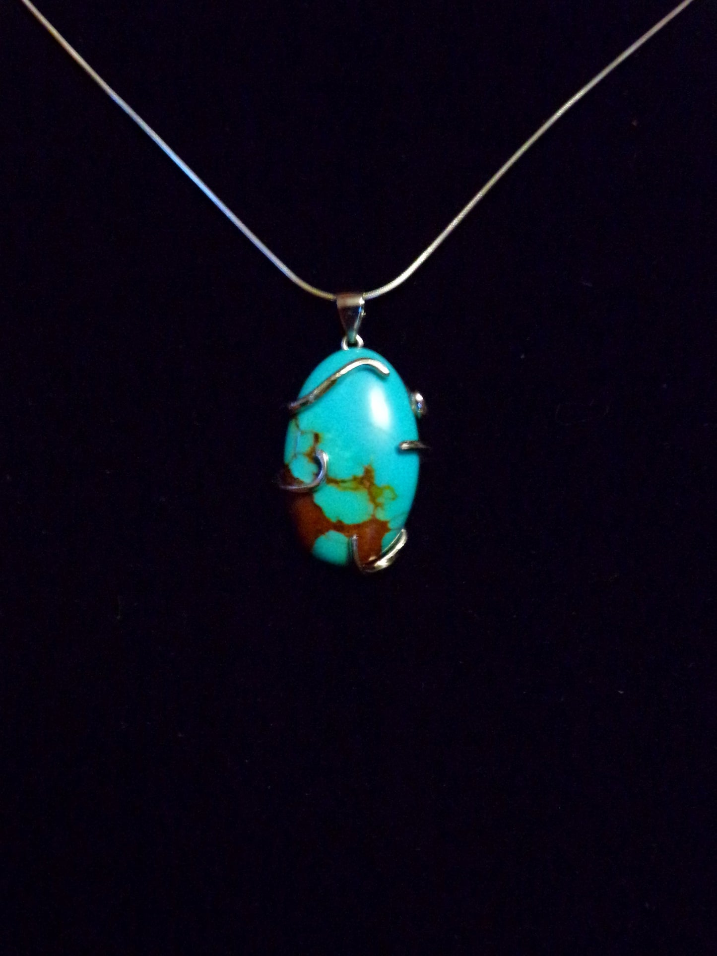 Genuine Royston Turquoise and Sterling Silver Necklace