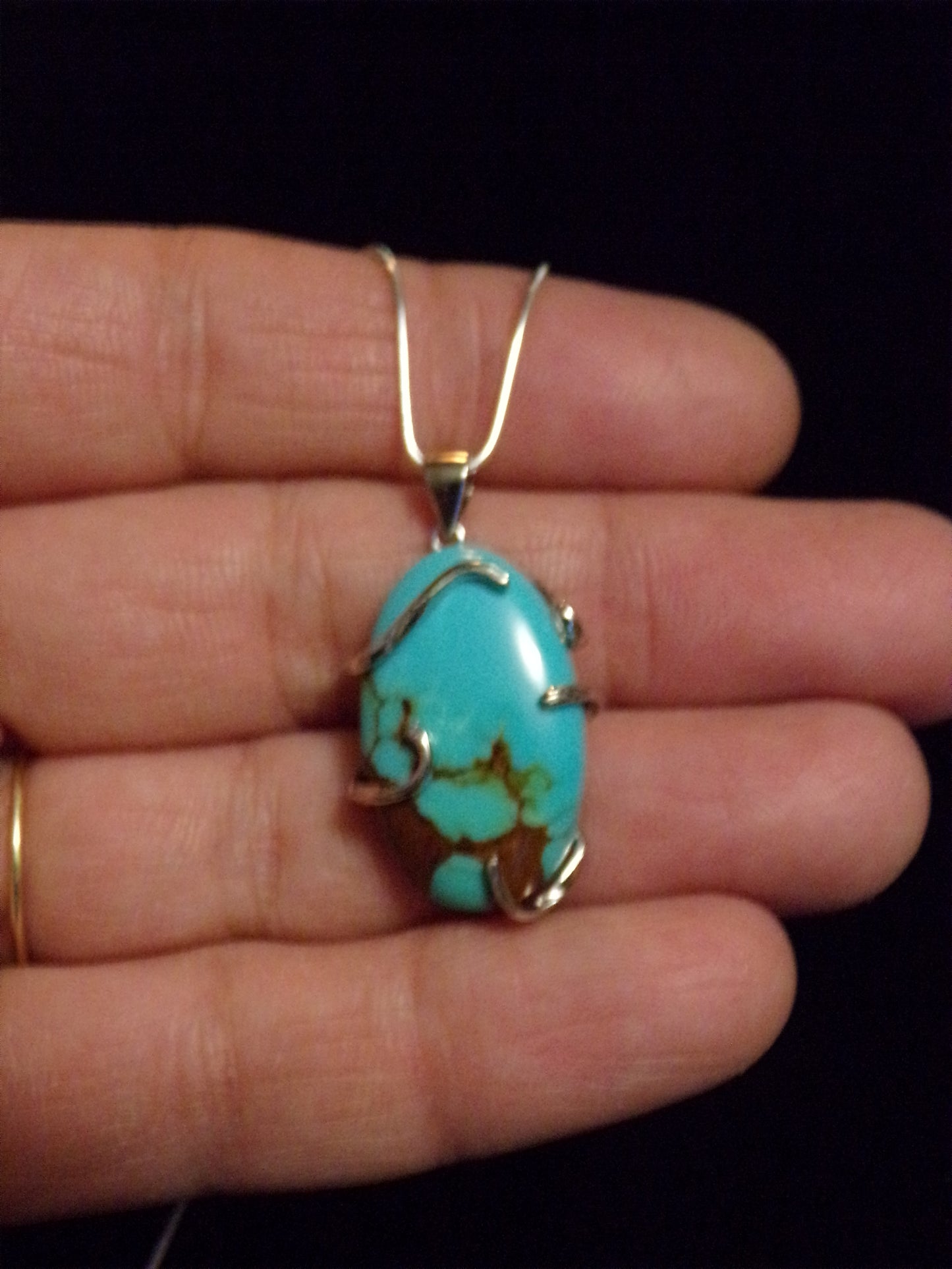 Genuine Royston Turquoise and Sterling Silver Necklace