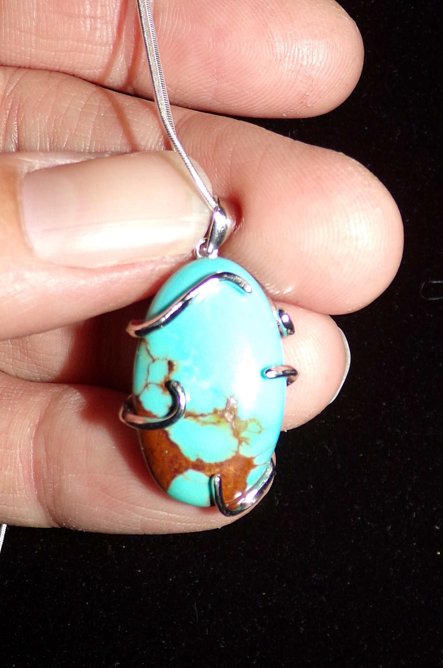 Genuine Royston Turquoise and Sterling Silver Necklace