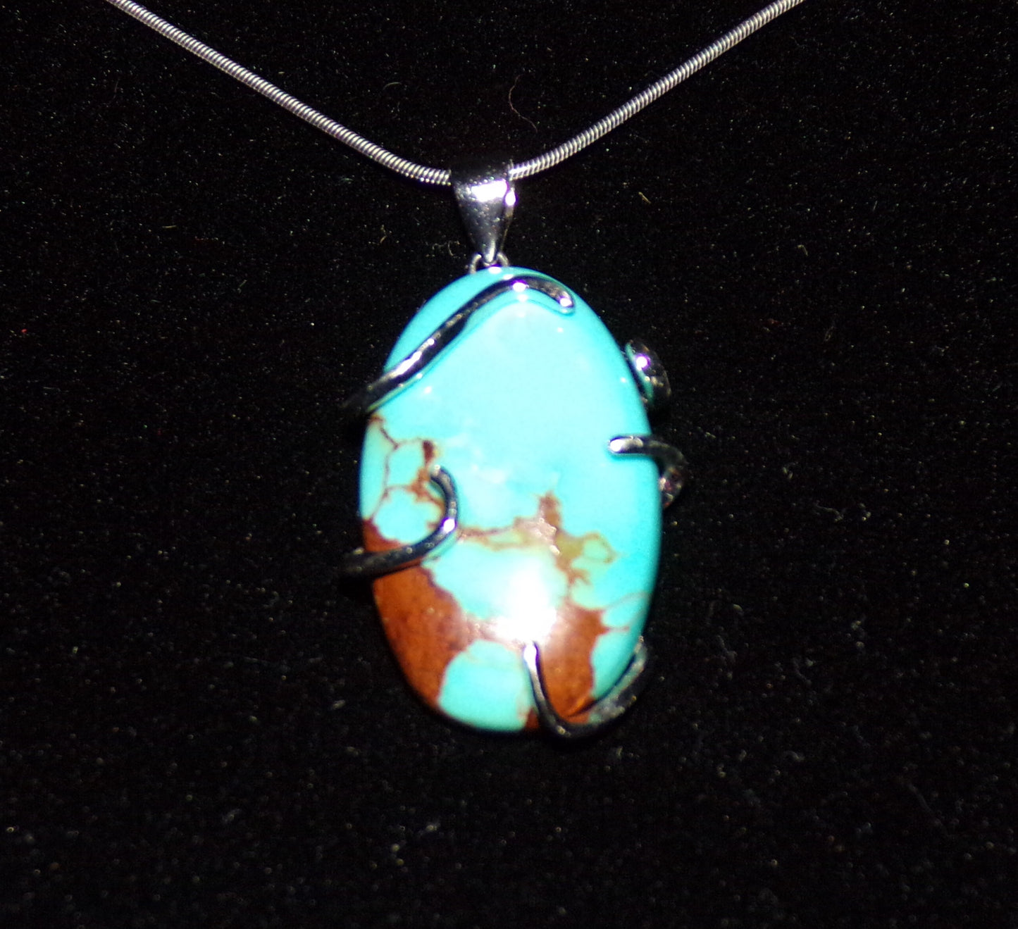 Genuine Royston Turquoise and Sterling Silver Necklace