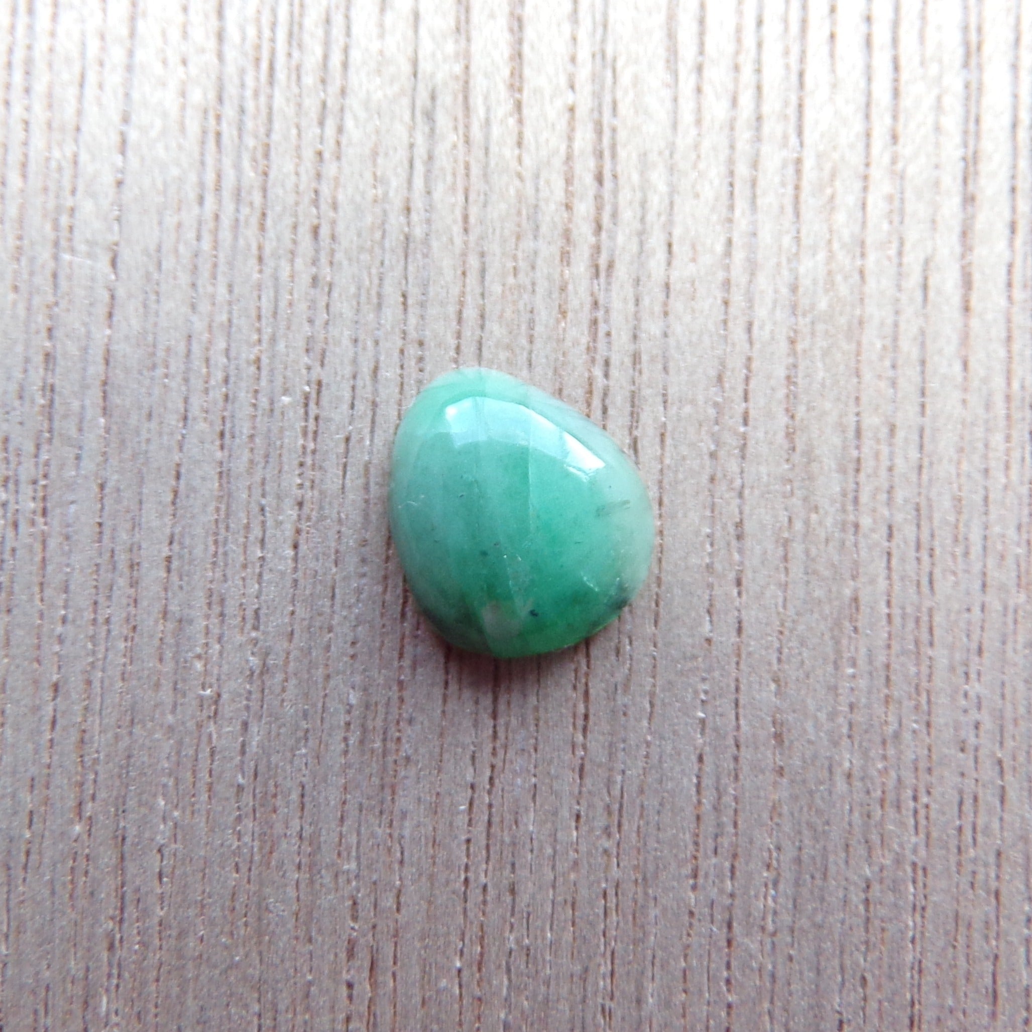 Natural Brazilian Emerald Cabochon 1.1 Ct. Teardrop